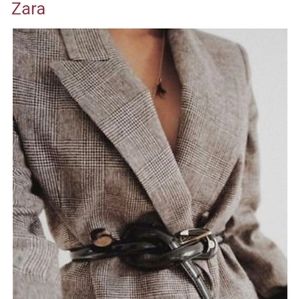 ZARA GLENN PLAID DOUBLE BREASTED OVERSIZED BLAZER NWT